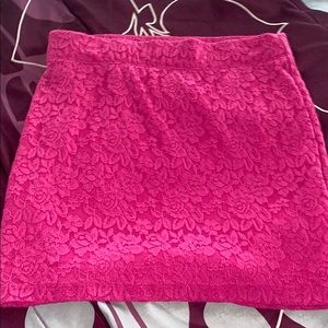 Nollie pink floral lace mini skirt